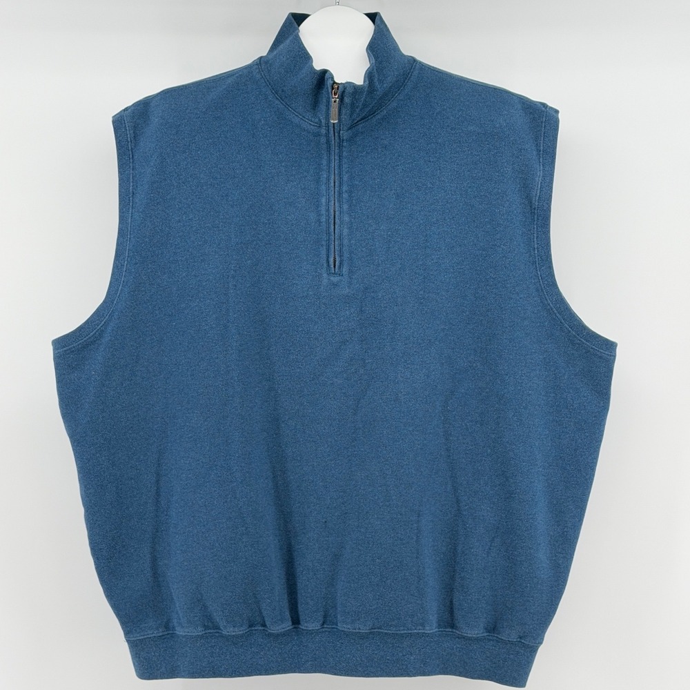 Carnoustie Men's Quarter Zip Sleeveless Vest Siz  L Cotton Golf Outdoor